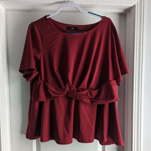 Red Peplum Peplum Top 3X